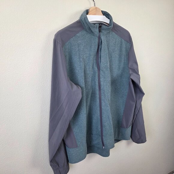 Zero Restriction Full Zip Golf Jacket Mens Size L Gray Green Stretch Technical - Picture 2 of 10